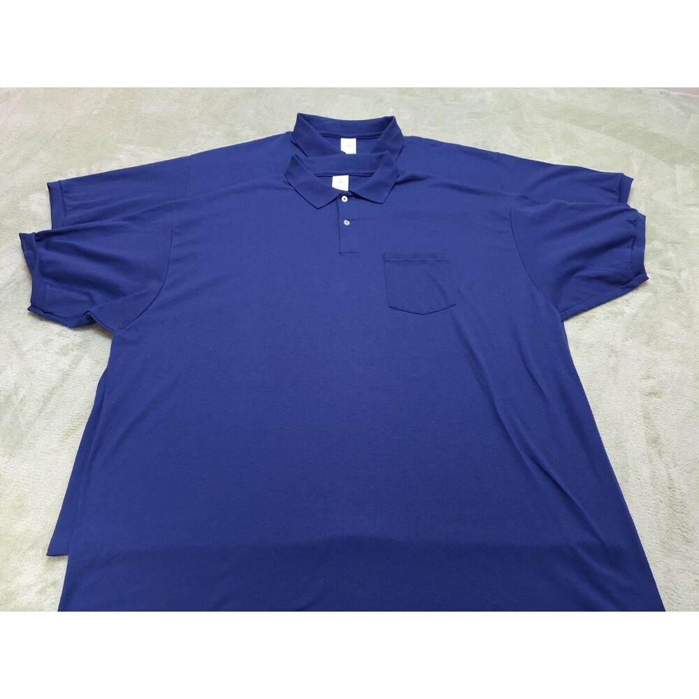 Hanes Mens 3XL Blue Short Sleeve Polo Shirt  Lot Of 2 NWOT